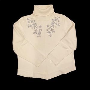 Alfred Dunner Turtle Neck Cream Sweater size PL